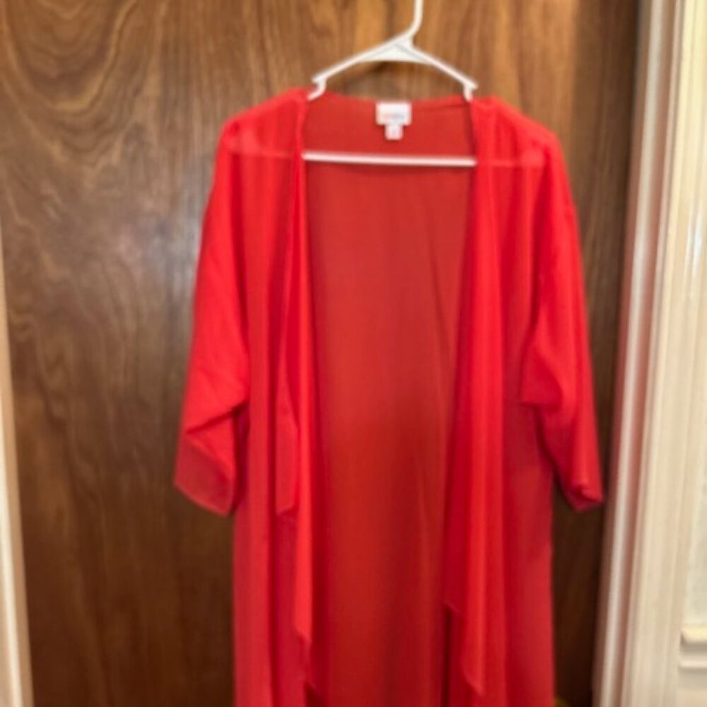 Bright Red Drape Cardigan- Light & Chic Size M